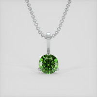 0.57 Ct. Green Demantoid Garnet Pendant, 18K White Gold 1