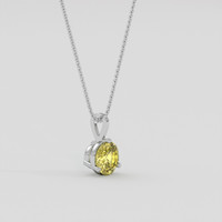 1.39 Ct. Yellow Sapphire Pendant, 18K White Gold 2