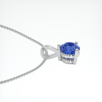 1.04 Ct. Blue Sapphire Pendant, 18K White Gold 3