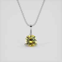 1.14 Ct. Yellow Sapphire Pendant, 18K White Gold 1