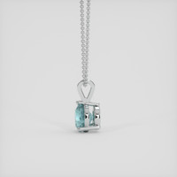 1.64 Ct. Greenish Blue Sapphire Pendant, 18K White Gold 3