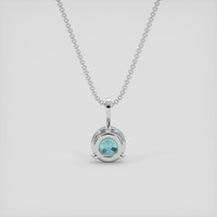 1.64 Ct. Greenish Blue Sapphire Pendant, 18K White Gold 4