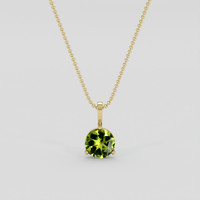 1.14 Ct. Green (Lime Green) Peridot Pendant, 10K Yellow Gold 1