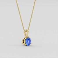1.01 Ct. Blue Sapphire Pendant, 10K Yellow Gold 2