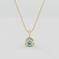 1.01 Ct. Blue Sapphire Pendant, 10K Yellow Gold 4