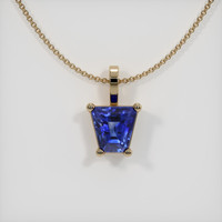 2.06 Ct. Blue Sapphire Pendant, 14K Yellow Gold 1