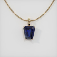 3.43 Ct. Blue Sapphire Pendant, 14K Yellow Gold 1