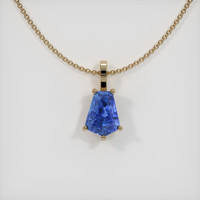 2.54 Ct. Blue Sapphire Pendant, 14K Yellow Gold 1