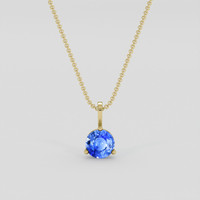1.01 Ct. Blue Sapphire Pendant, 14K Yellow Gold 1
