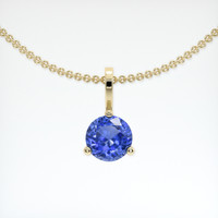 0.87 Ct. Blue Sapphire Pendant, 14K Yellow Gold 1