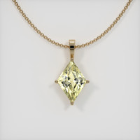 3.20 Ct. Yellowish Green Sapphire Pendant, 14K Yellow Gold 1