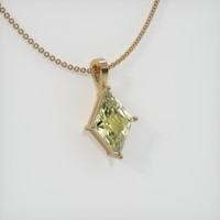 3.20 Ct. Yellowish Green Sapphire Pendant, 14K Yellow Gold 2