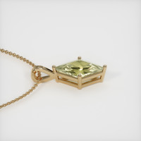 3.20 Ct. Yellowish Green Sapphire Pendant, 14K Yellow Gold 3