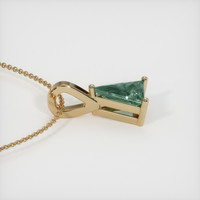 0.93 Ct. Bluish Green Sapphire Pendant, 14K Yellow Gold 3