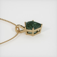 3.44 Ct. Bluish Green Sapphire Pendant, 14K Yellow Gold 3