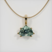 1.20 Ct. Green Sapphire Pendant, 14K Yellow Gold 1