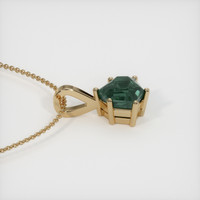 2.44 Ct. Bluish Green Sapphire Pendant, 14K Yellow Gold 3
