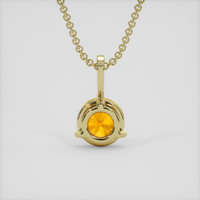 1.00 Ct. Yellowish Orange Sapphire Pendant, 14K Yellow Gold 4