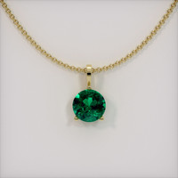 1.45 Ct. Emerald Pendant, 18K Yellow Gold 1