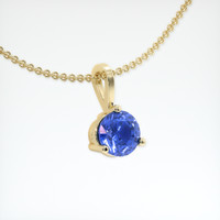 0.87 Ct. Blue Sapphire Pendant, 18K Yellow Gold 2