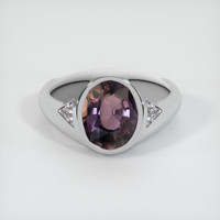 3.15 Ct. Pinkish Brown Sapphire Ring, Platinum 950 1