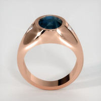 3.05 Ct. Greenish Blue Sapphire Ring, 18K Rose Gold 3