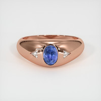 0.95 Ct. Blue Sapphire Ring, 18K Rose Gold 1