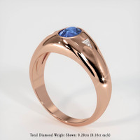 0.95 Ct. Blue Sapphire Ring, 18K Rose Gold 2