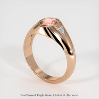 1.09 Ct. Padparadscha Sapphire Ring, 18K Rose Gold 2