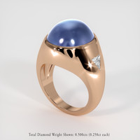 28.00 Ct. Blue Sapphire Ring, 18K Rose Gold 2