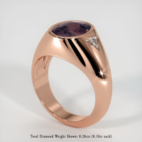 3.15 Ct. Pinkish Brown Sapphire Ring, 18K Rose Gold 2