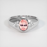 1.12 Ct. Padparadscha Sapphire Ring, 10K White Gold 1
