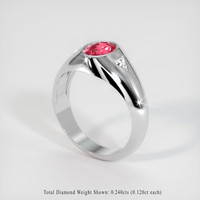 1.02 Ct. Reddish Pink Sapphire Ring, 14K White Gold 2