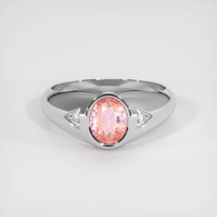 1.09 Ct. Padparadscha Sapphire Ring, 14K White Gold 1