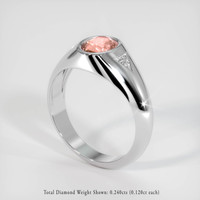 1.09 Ct. Padparadscha Sapphire Ring, 14K White Gold 2