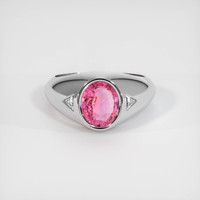 2.02 Ct. Padparadscha Sapphire Ring, 14K White Gold 1