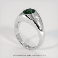 2.21 Ct. Green Sapphire Ring, 14K White Gold 2