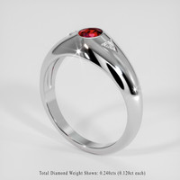 0.79 Ct. Ruby Ring, 14K White Gold 2