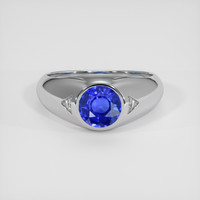 2.65 Ct. Blue Sapphire Ring, 18K White Gold 1