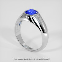 2.65 Ct. Blue Sapphire Ring, 18K White Gold 2