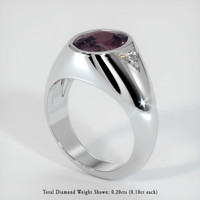 3.15 Ct. Pinkish Brown Sapphire Ring, 18K White Gold 2