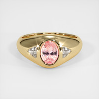 1.12 Ct. Padparadscha Sapphire Ring, 10K Yellow Gold 1