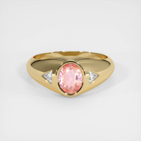 1.09 Ct. Padparadscha Sapphire Ring, 14K Yellow Gold 1