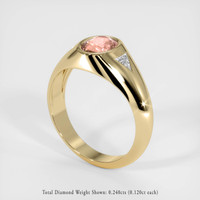 1.09 Ct. Padparadscha Sapphire Ring, 14K Yellow Gold 2