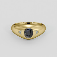 2.03 Ct. Blue Sapphire Ring, 14K Yellow Gold 1