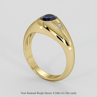 2.03 Ct. Blue Sapphire Ring, 14K Yellow Gold 2