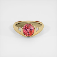 2.04 Ct. Padparadscha Sapphire Ring, 14K Yellow Gold 1