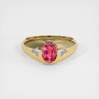 1.02 Ct. Reddish Pink Sapphire Ring, 18K Yellow Gold 1