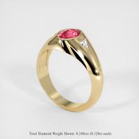 1.02 Ct. Reddish Pink Sapphire Ring, 18K Yellow Gold 2