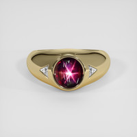2.87 Ct. Purplish Red Ruby Ring, 18K Yellow Gold 1